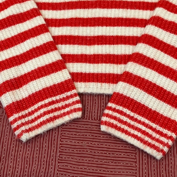 William Rast women’s small Cream with red stripes chunky Knit WOOL blend Sweater - Picture 9 of 13
